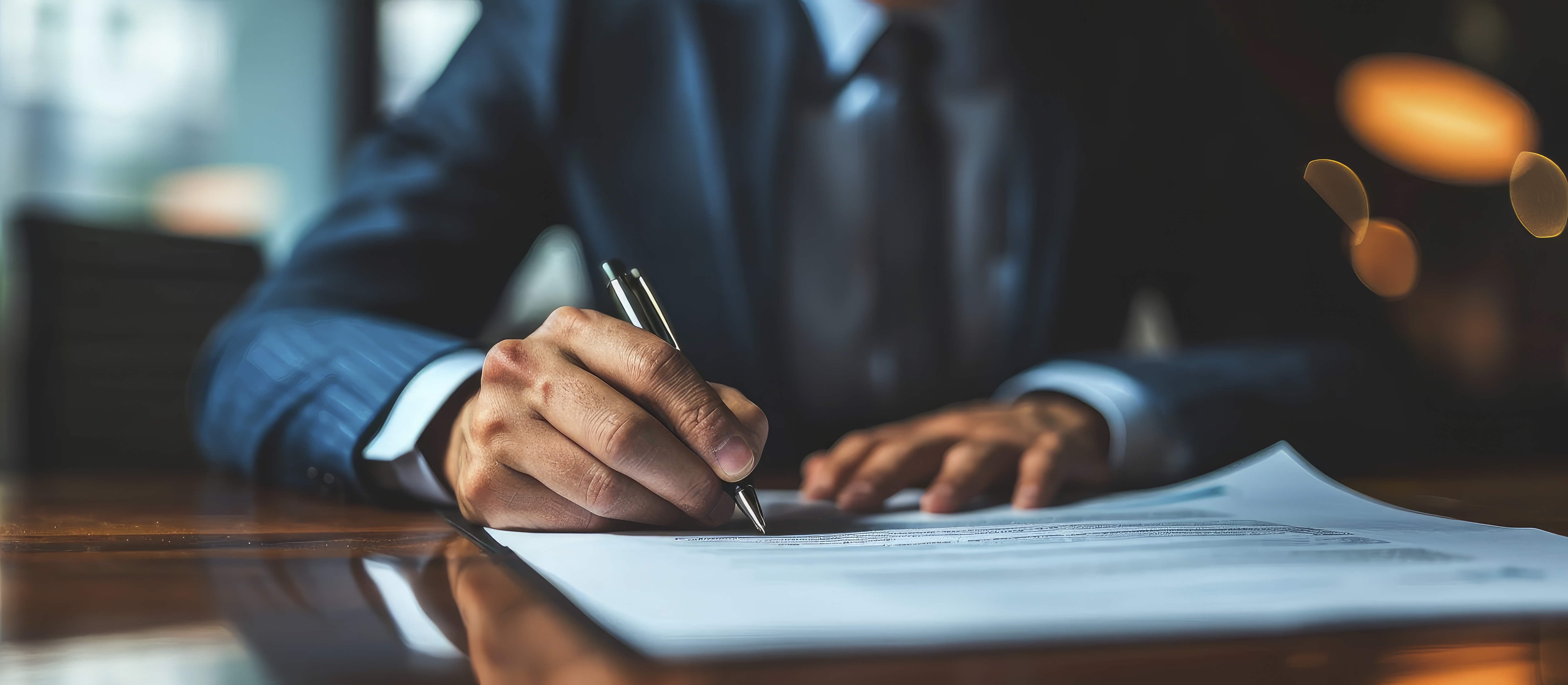 Professional Commitment Executive Signing Important Documents Office Setting