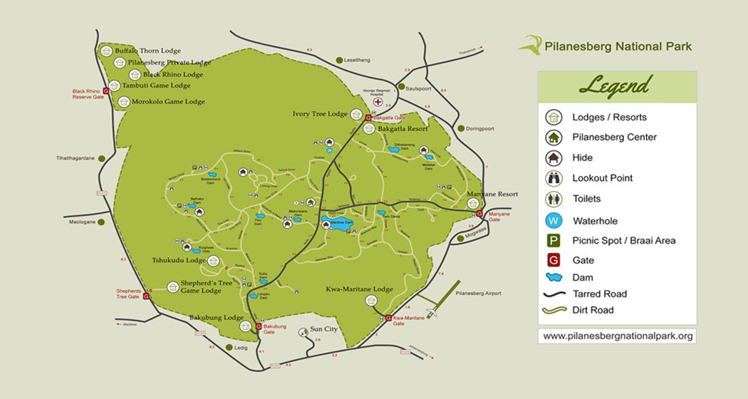 Pilanesberg National Park Map