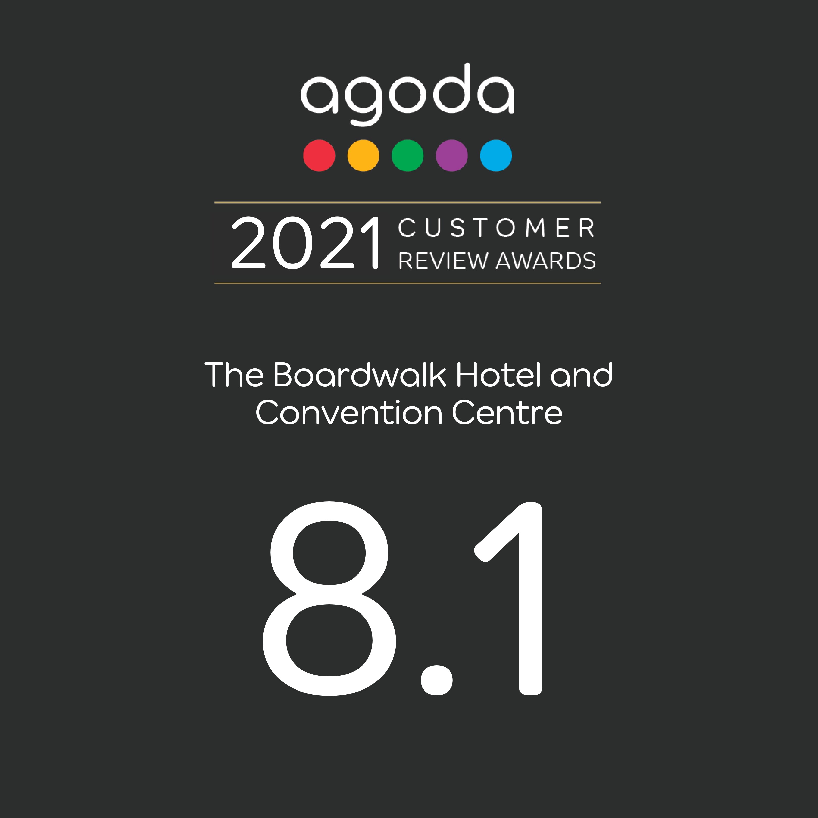 The Boardwalk Hotel Agoda Customer Reeview Award 2021 
